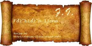 Fábián Ilona névjegykártya